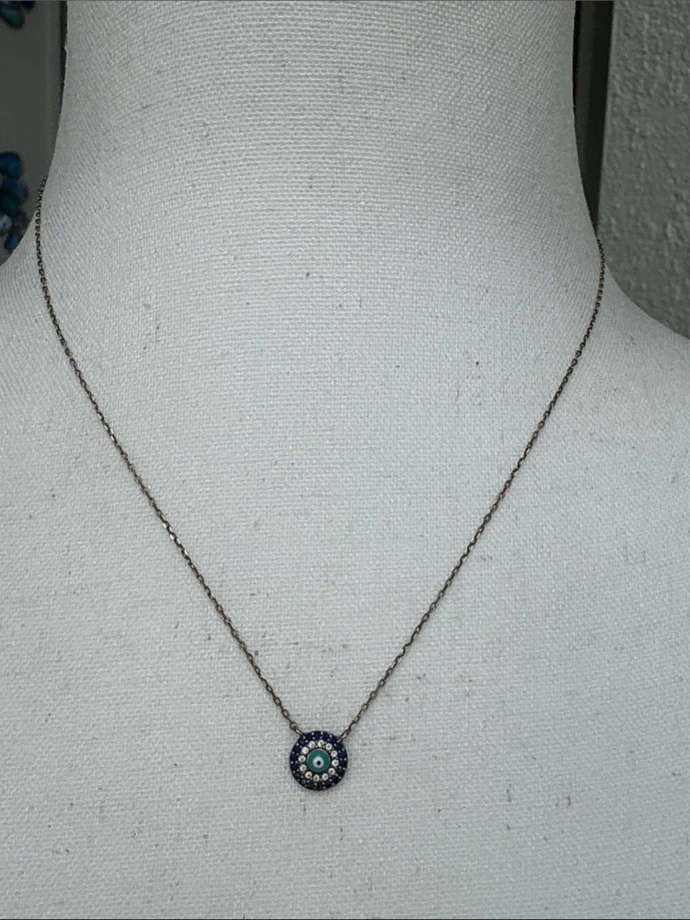 925 evil eye dainty pendant necklace